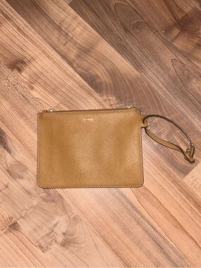 DKNY Tan Leather Wristlet Pouch